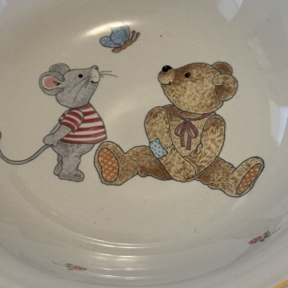 Mikasa Teddy Kids Set Plate and Bowl Teddy Bear  Mouse Strawberries Set - Picture 3 of 9